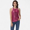 Anna-Kaci Women's Sleeveless Sequin Halter Top with Pleated Neckline and Sparkling Finish - 4 of 4