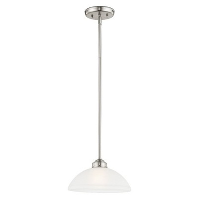 Somerset Brushed Nickel Mini Pendant with Satin Glass