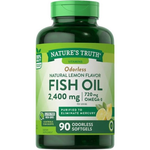 Nature's Truth Odorless Fish Oil 2400mg | 90 Softgels : Target