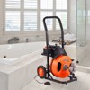 VEVOR Drain Cleaning Machine 75FT x 3/8 Inch, Sewer Snake Machine Auto Feed, Drain Auger Cleaner with 4 Cutter & Air-Activated Foot Switch, Orange - 2 of 4