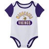 NFL Minnesota Vikings Boys' White 3pk Bodysuit - 3 of 4