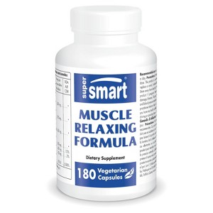 SuperSmart Muscle Relaxing Formula - with Magnesium, Calcium, Vitamin E, Plants Extracts | Non-GMO & Gluten Free - 180 Vegetarian Capsules - 1 of 1