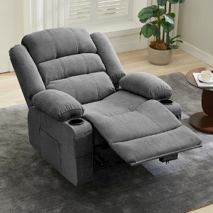 COZONY Wide Rocker Recliner Chair for Adults, Manual Oversized Lounge Chair with Armrest, Backrest, 2 Cup Holders & Side Pocket for Living Room - 1 of 4