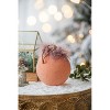 Gulches 4 in Brown Shatterproof Flocked Feather Glass Christmas Ball Ornaments 6-Pack - 4 of 4
