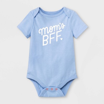 Image of Baby Girls' 'Mom's BFF' Short Sleeve Bodysuit - Cat & Jack™ Periwinkle Blue 18M
