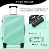 FURNIinspire Bag And Luggage Sets Travel Luggage Set Suitcase Set, 3 Piece Hard Shell Suitcases, Lightweight Suitcase, Green, 11.4"*20.1"*29.1" - 4 of 4