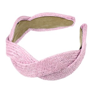 Unique Bargains Women's Fashion Straw Wide-side Headband 6.30"x2.17" 1 Pc - 1 of 4
