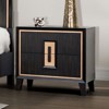Gulches Espresso Nightstand with Gold Accent and Unique Design - 3 of 4