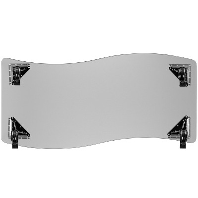 Versatile Oak Laminate 60"L Wave Collaborative Activity Table with Adjustable Height