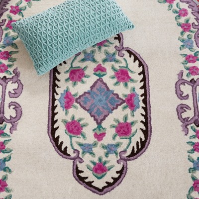 Elegance Ivory Hand-Tufted Wool & Viscose Round Area Rug