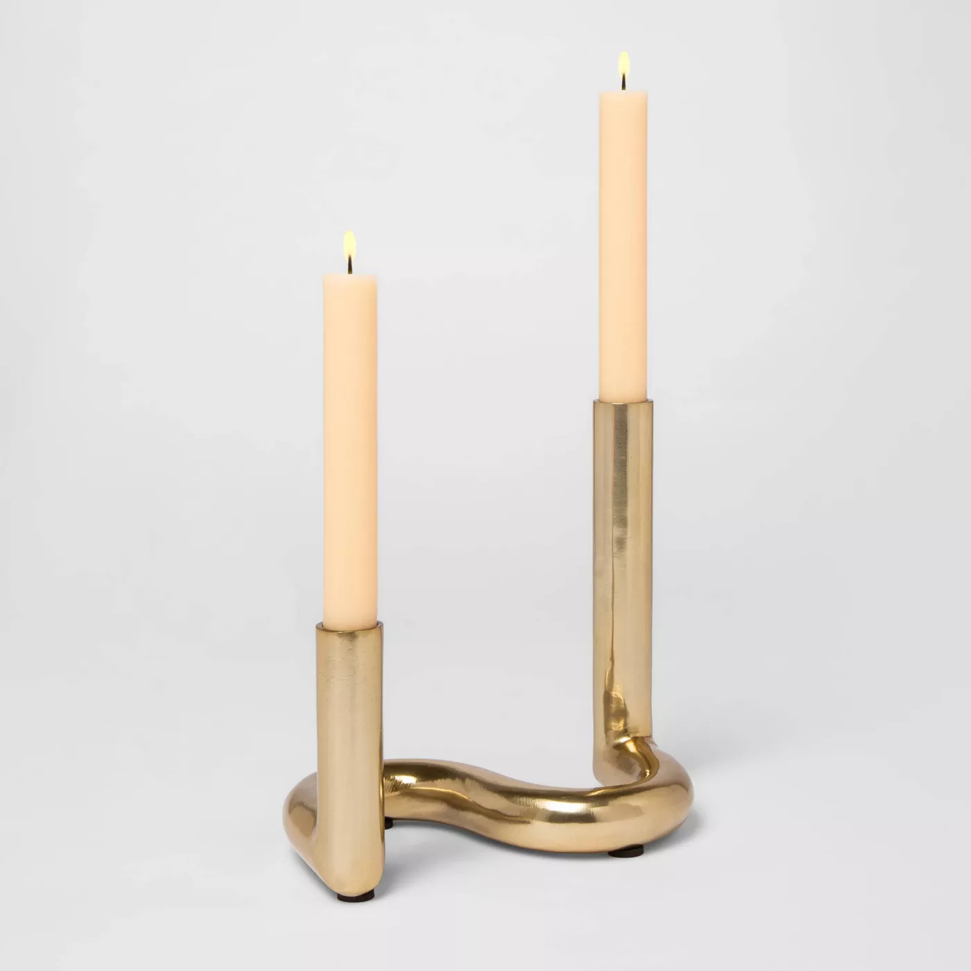 Shop 26" x 9.5" Brass Taper Two-Candle Holder Gold - Project 62 from Target on Openhaus