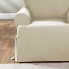 Duck T Cushion Chair Slipcover Natural - Sure Fit - 2 of 4