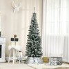NicBex 6ft Snow Flocked Artificial Christmas Tree Hinged Slim Tree with 492 Branches Tips for Home Office, White - 3 of 4