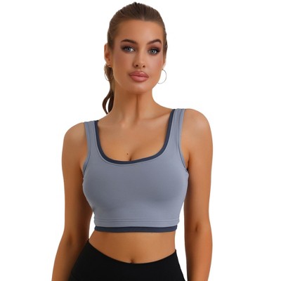 Allegra K Women's Built-in Bra Padded Workout Fixed Integrated Cup Camisoles