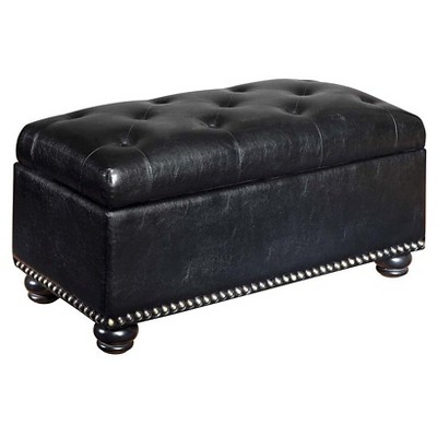 7th Avenue Storage Ottoman Black - Breighton Home