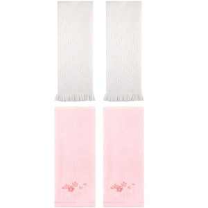 REGALWOVEN 4 Pcs Bathroom Decor Cotton Soft Absorbent Floral Embroidered Hand Towel 13" x 29" - 1 of 4
