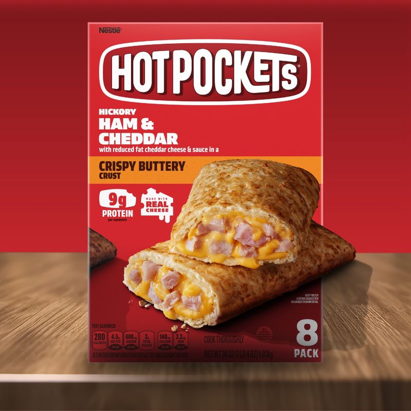 Hot Pockets Crispy Buttery Crust Frozen Hickory Ham and Cheddar , 3 of 14