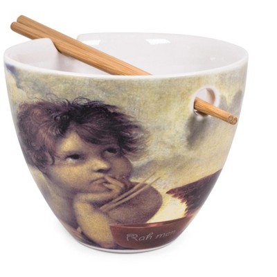 Boom Trendz Bowl Bop Cherub Fine Art Japanese Dinner Set | 16-Ounce Ramen Bowl, Chopsticks