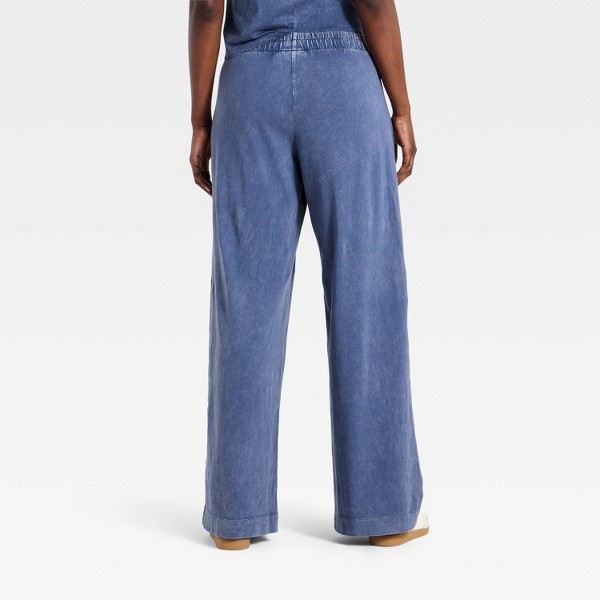 Pantalones de punto de tiro alto y pierna ancha para mujer, estilo pull-on - Universal Thread™ 2
