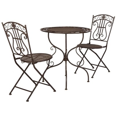 Semly Unearthed Rust 3-Piece Iron Outdoor Bistro Set