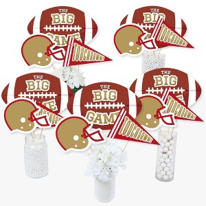 Big Dot of Happiness The Big Game - Red and Gold - Football Party Centerpiece Sticks - Table Toppers - Set of 15 - 1 of 4