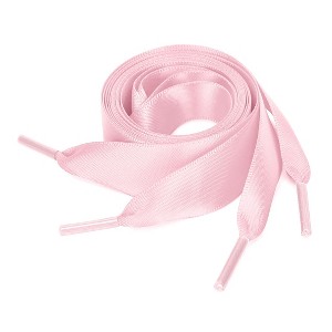Elerevyo Women's Satin Flat Ribbon Shoelaces Sneakers Canvas Shoestrings 2 Pairs - 1 of 4
