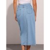 INSPIRE CHIC Women's Denim Zipper Front Split Long Skirt with Pockets - 3 of 4