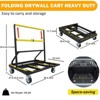 Folding Drywall Cart, Heavy Duty 2200 Lbs Panel Dolly with Extended Deck, Adjustable Casters, Sheetrock Handling Truck - 2 of 4