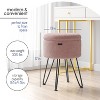 StorageBud Round Ottoman with Storage, Boucle Storage Ottoman, Modern Foot Stool Ottoman for Living Room and Bedroom - 3 of 4