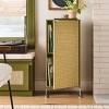 Wood and Fabric Vinyl Decorative Storage Cabinet - Hearth & Hand™ with Magnolia - 2 of 4