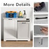 Sandinrayli 20 Gallon Tilt Out Wood Trash Can Cabinet with Deodorizing Function Laundry Hamper, White - 4 of 4