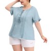 Agnes Orinda Women's Plus Size Lace Hollow Out Tassel Ruffle Boho Blouses - 2 of 4