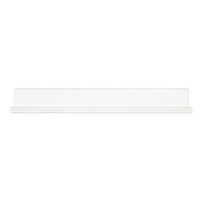 White Beaded Floating Wall Shelf, 36-Inch MDF
