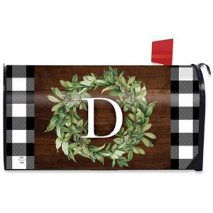Wreath Monogram Letter D Mailbox Cover Everyday Standard Briarwood Lane - 1 of 3