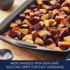 Rachael Ray 3pc Bakeware Nonstick Cookie Pan Set Gray with Sea Salt Gray Silicone Grips - 3 of 4
