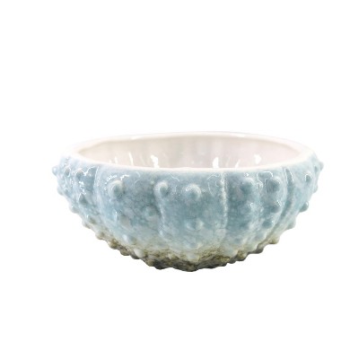 Beachcombers 6.1" Blue Ceramic Sea Urchin Decorative Accent Bowl - Coastal Home Decor