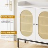 Acekool Freestanding Rattan Shoe Cabinet with 3 Doors, 4 Adjustable Shelves & Metal Legs, Hidden Shoe Storage for Entryway, Hallway, Living Room - 4 of 4