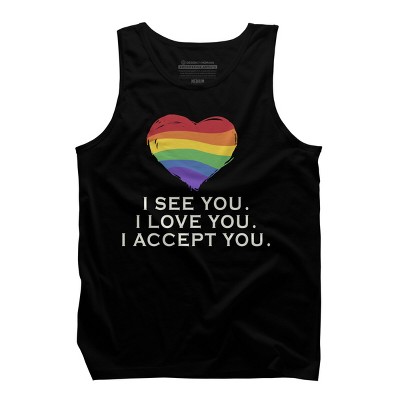 Adult Design By Humans I See You, I Love You, I Accept You Pride By AtlasNasStore Tank Top