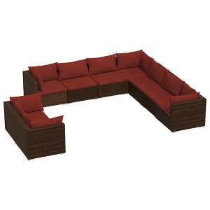vidaXL Garden Lounge Set Brown, Cinnamon Red - 1 of 4