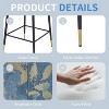 Counter Height Bar Stools Set of 2, Jacquard Upholstered Bar Chairs, Metal Footrest and Frame 28"H Seat Height , Blue - 3 of 4