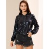 INSPIRE CHIC Women's Party Sequin Sparkle Long Sleeve Cropped Length Zipper Bomber Jacket - 4 of 4