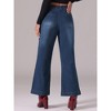 Allegra K Women's High Waisted Stretchy Straight Leg Buttoned Loose Denim Jeans - 3 of 4