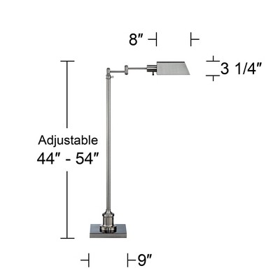 Elegant Adjustable Pharmacy Floor Lamp in Brushed Nickel