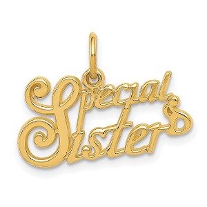 Black Bow Jewelry 14k Yellow Gold Special Sister Charm or Pendant, 21mm - 1 of 4