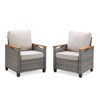 Outdoor Wicker Patio Seating Set All Weather PE Rattan Conversation Set with Cushion - 3 of 4