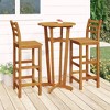vidaXL Garden Bar Set Wood Brown Solid Acacia Wood 3 Piece Set Durable - 2 of 4