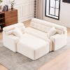 105" L-Shaped Convertible Sectional Sofa Couch, Modular 3-Seater with 2 Pillows for Apartment Living Room Bedroom - 2 of 4