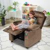 Infans Kids Youth Recliner Chair Velvet Fabric Armrest Sofa w/Cup Holder - 3 of 4
