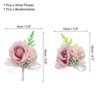Unique Bargains Silk Wedding Artificial Rose Boutonniere and Wrist Corsage Set - 2 of 4