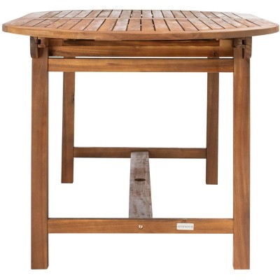 Natural Acacia Wood 6-Person Extendable Outdoor Dining Set